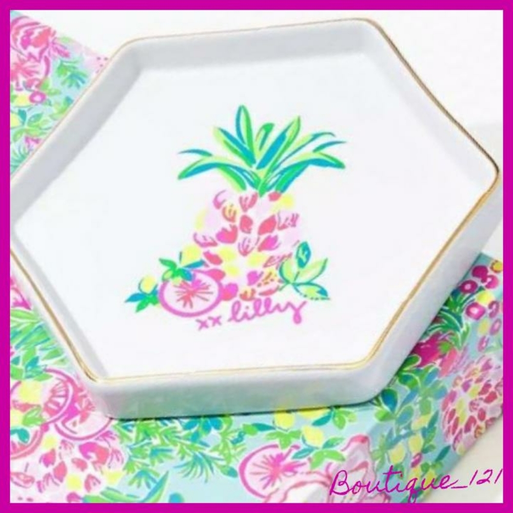 Pineapple trinket tray in pretty Lilly printed box